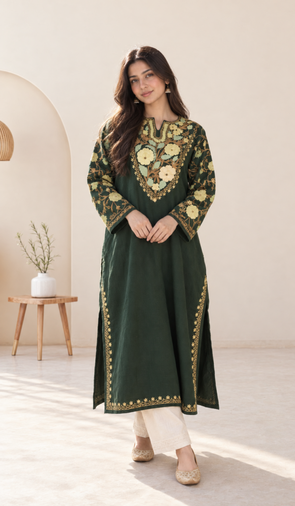 Kashmiri Pheran with Sleeve Embroidery